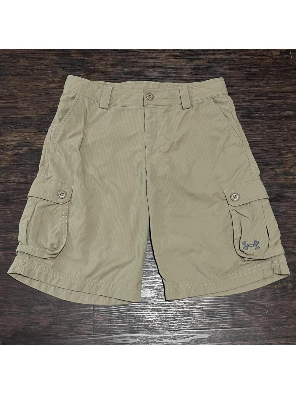 Under Armour Boys Khaki Tan Cargo Shorts Large YLG